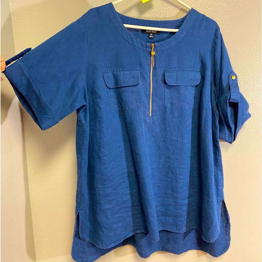 1X Denim Blue Ellen Tracy Top